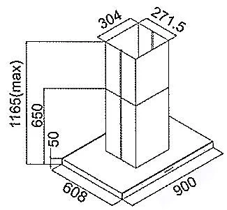 Tecno 90cm Island Hood ISA 9238 / SS Package 2 - Image 3
