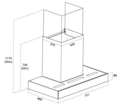 Tecno 90cm KD 2088 GM High Suction Chimney Hood with Auto Clean - Image 3