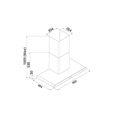 Tecno 90cm Round Profile Chimney Hood KA 9008 PACKAGE 2 - Image 3