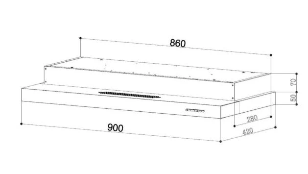Tecno Uno TH 989 - TC3 / SS Slim Line Hood S/S w/ Black Panel 90cm, 3 Motors,Touch Control - Image 3