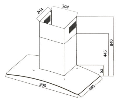 Tecno Uno KA 9688 Chimney Hood S/S w/ Glass 90cm ,Touch Control - Image 3