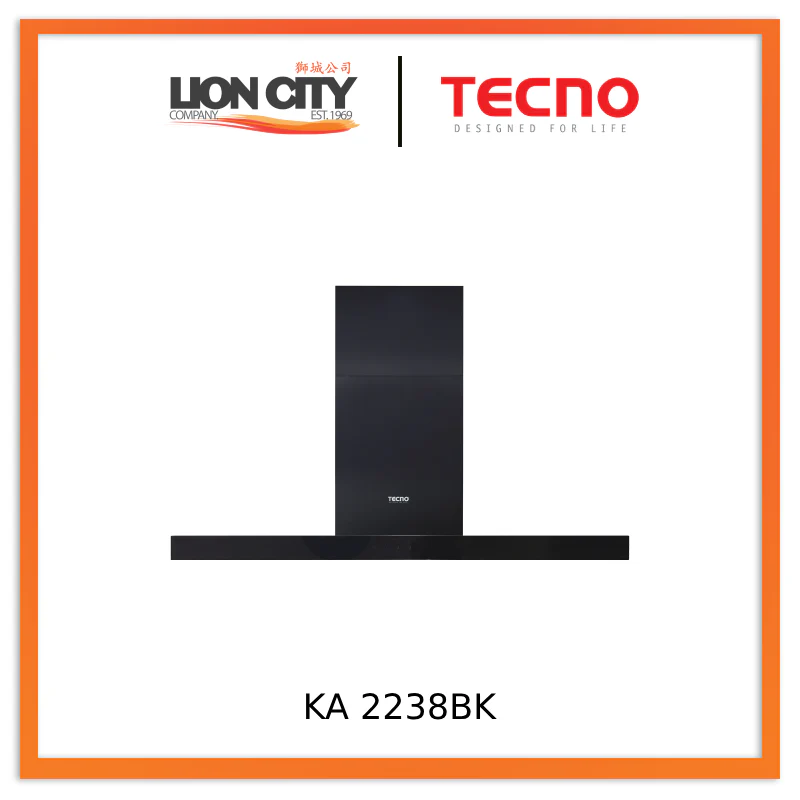 TECNO KA2238BK CHIMNEY HOOD (90CM) FULL BLACK PACKAGE 1