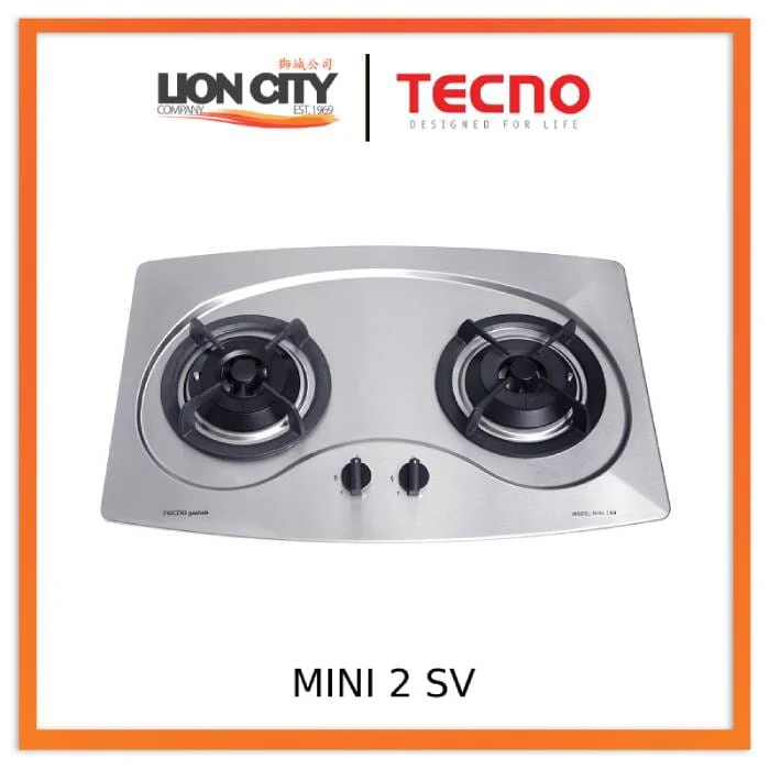 Tecno Uno MINI 2 SV Stainless Steel Hob Stainless Steel 75cm, V.V.S, 2 Burner (2x Big)