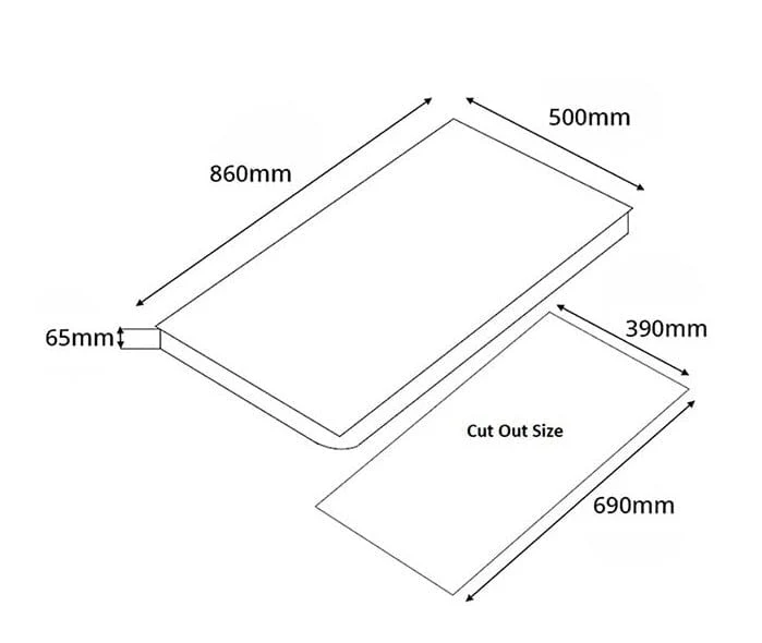 Tecno Uno SR 838 SV Stainless Steel Hob Stainless Steel 86cm, V.V.S, INFERNO*  3 Burners (1x Big, 1x Medium, 1x Small) - Image 3