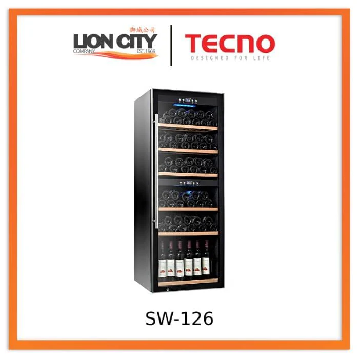 Tecno Uno SW 126 Wine Chiller Black 270L, 113 Btls (750ml)