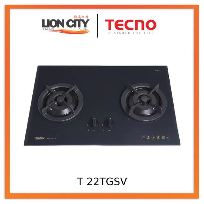 Tecno Uno T 22 TGSV Toughened Glass Hob (SCHOTT) 75cm, V.V.S  2 Burners (2x Big) - Image 3