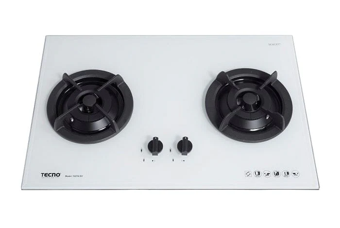 Tecno Uno T 22 TGSV / OPWH Toughened Glass Hob (SCHOTT) Optic White 75cm, V.V.S  2 Burners (2x Big) - Image 2
