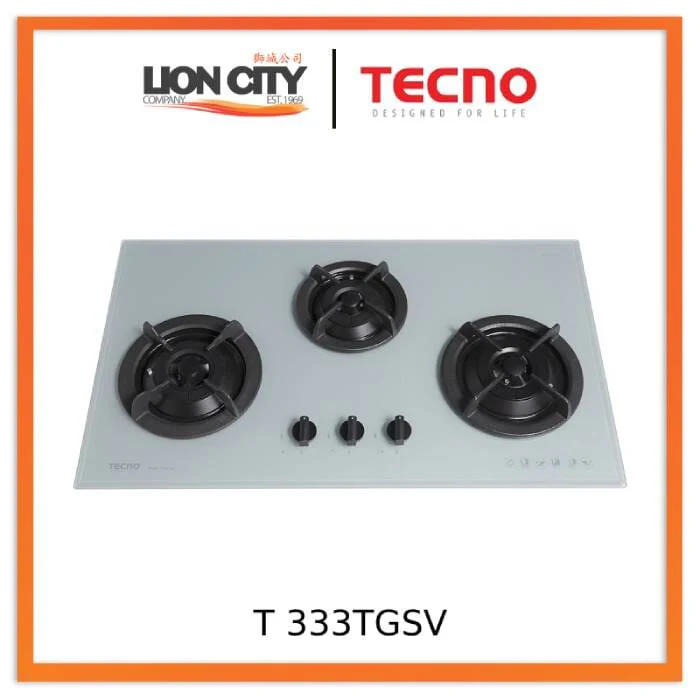 Tecno Uno T 333 TGSV Toughened Glass Hob (SCHOTT)  86cm, V.V.S  3 Burners (2x Big, 1x Medium) - Image 3