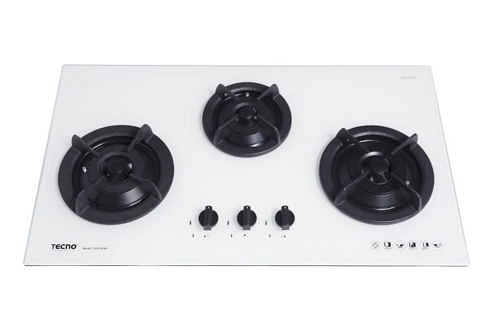 Tecno Uno T 333 TGSV / OPWH Toughened Glass Hob (SCHOTT) Optic White/Matte Grey / Matte Black 86cm, V.V.S  3 Burners (2x Big, 1x Medium) - Image 2