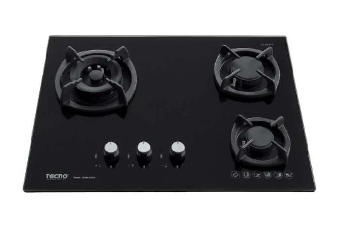 TECNO T 6000TGSV BK/CGY 3-Burner 65cm Glass Cooker Hob with Inferno Wok Burner Technology - Image 2