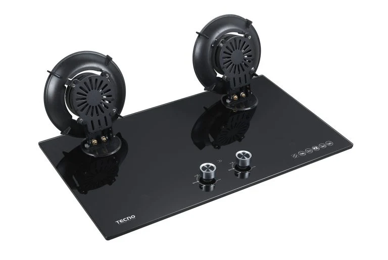 Tecno T 762FLIP-T 2-Burner 76cm Tempered Glass Hob with Flip-Up Burners & Timer - Image 3