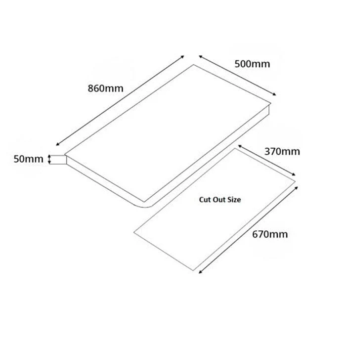 TECNO T 938TRSV 3-Burner 90cm Tempered Glass Cooker Hob - Image 3