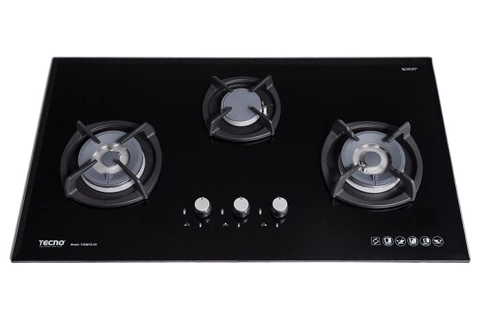 Tecno Uno T 3388 TGSV Toughened Glass Hob (SCHOTT)  88cm, V.V.S, INFERNO*  3 Burner (2x Big, 1x Medium) - Image 2