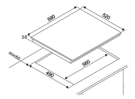 Tecno TA 600VC 4-burner 60cm Vitro-Ceramic Hob - Image 3