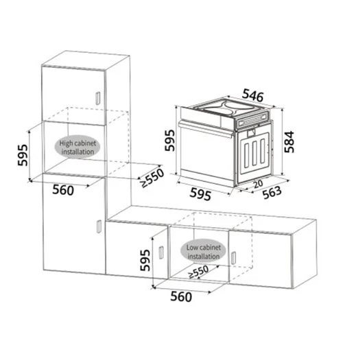 Tecno TBO650STM 70L Built-in Combi Steam Oven - Image 4