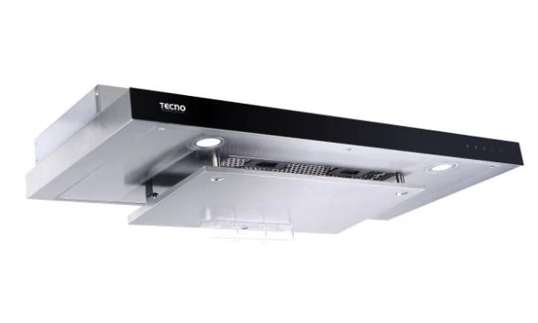 Tecno Uno TCH 939 DTC  SS / BK Slim Line Hood S/S w/ Black Panel / Full Black 90cm, Twin Motors, Touch Control - Image 2