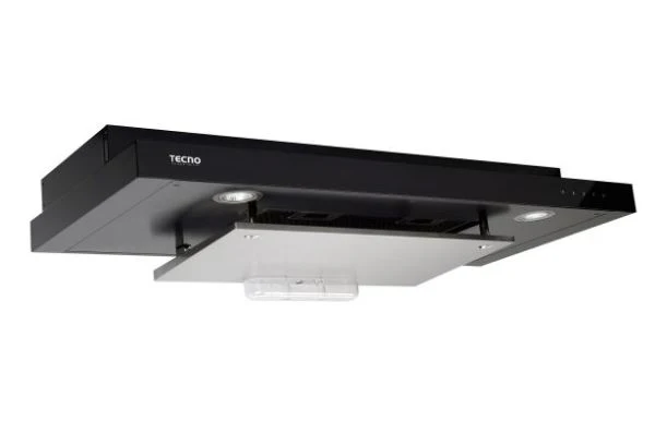Tecno Uno TCH 939 DTC  SS / BK Slim Line Hood S/S w/ Black Panel / Full Black 90cm, Twin Motors, Touch Control - Image 4