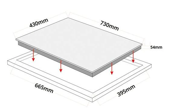 Tecno TG 2008VC 73cm 2-Zone Built-in Vitro Ceramic Hob - Image 4