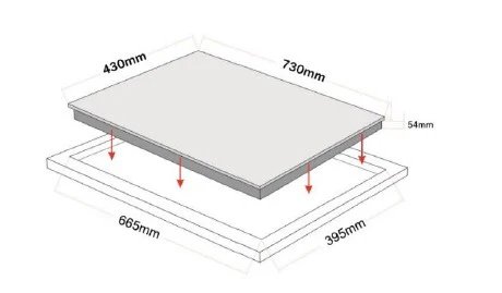 Tecno TG 2883HB 73cm 2 Zone Built-in Induction Ceramic Hybrid Hob - Image 4