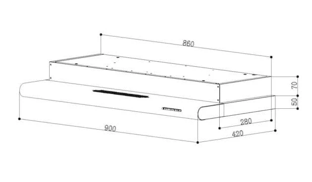 Tecno Uno TH 958 TL Slim Line Hood Stainless Steel 90cm, Twin Motor - Image 3