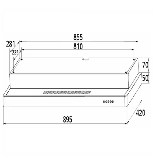 Tecno TH9779-3MR Black/ Stainless Steel 90CM Slim Hood - Image 5