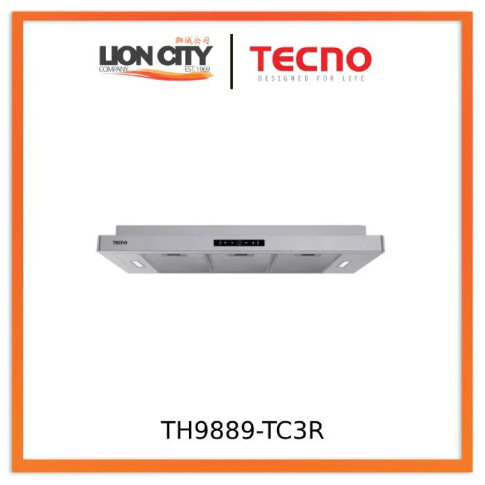 Tecno TH9889-TC3R Black/Stainless Steel 90CM Slim Hood With Touch Control - Image 3