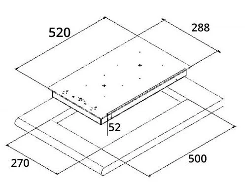 Tecno TIH 3000 30cm Built-in Domino Induction Hob - Image 3