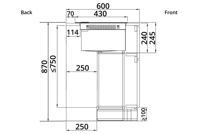 Tecno TIR 7320-PS 73cm Induction Hob with Integrated Plasma Hood - Image 2