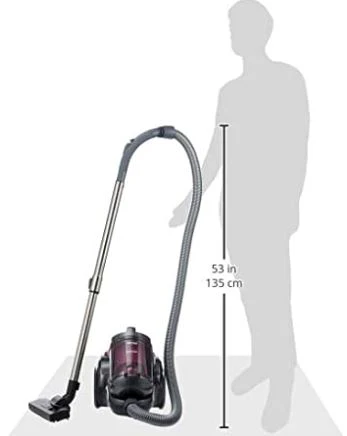 Tecno Uno TVC 2200 Cyclonic Bagless Vacuum Black w/ Grey Trim Purple Accent 2000W - Image 6