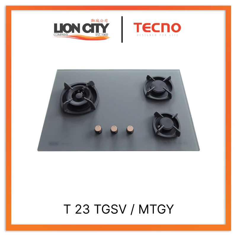 Tecno Uno T 23 TGSV Toughened Glass Hob (SCHOTT) 75cm, V.V.S, INFERNO* (Big Burner) 3 Burners (1x Big, 1x Medium, 1x Small) - Image 2