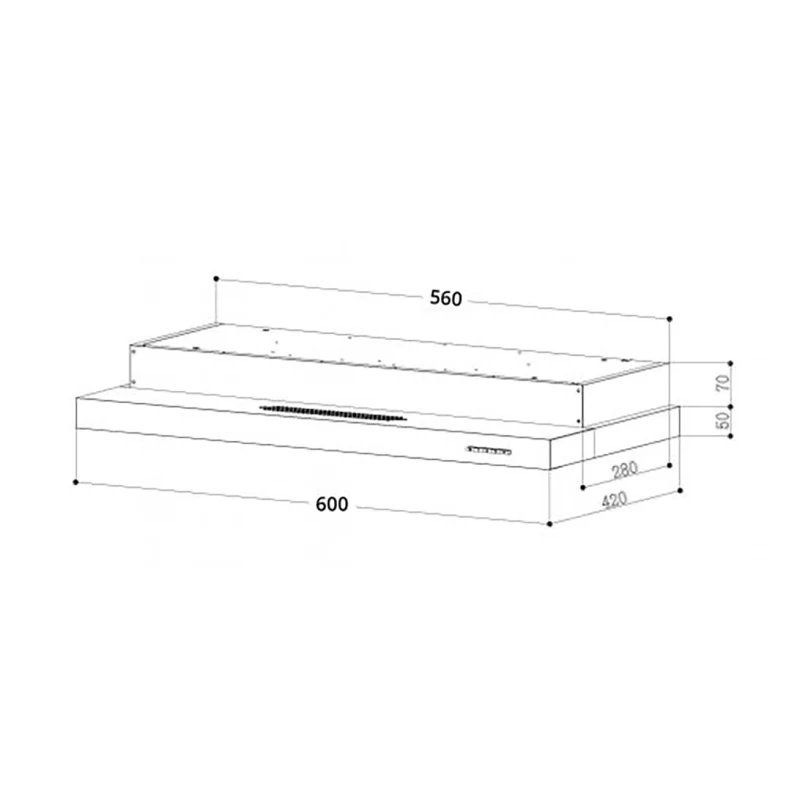 Tecno Uno TH 678 TL / BK Slim Line Hood Full Black 60cm, Twin Motor - Image 2