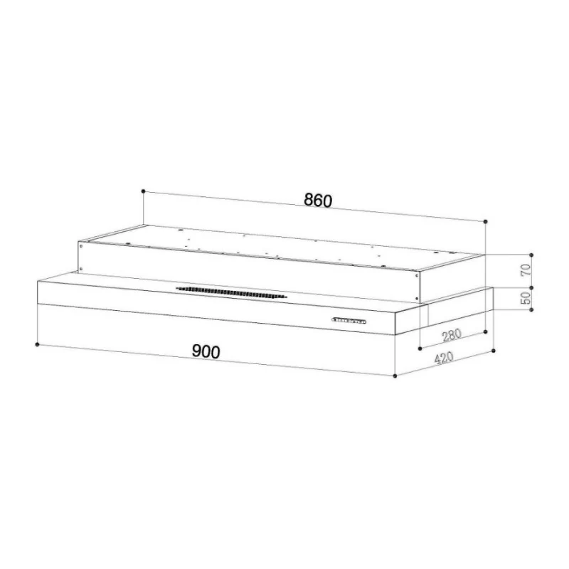 Tecno Uno TH 969 TCL / BK Slim Line Hood Full Black 90cm, Twin Motor - Image 3