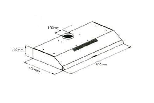 Tecno Uno UP 1060 C Slim Line Hood Stainless Steel 60cm - Image 3