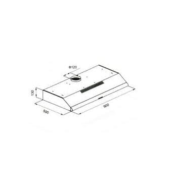 Tecno Uno UP 1090 C Slim Line Hood Stainless Steel 90cm - Image 3