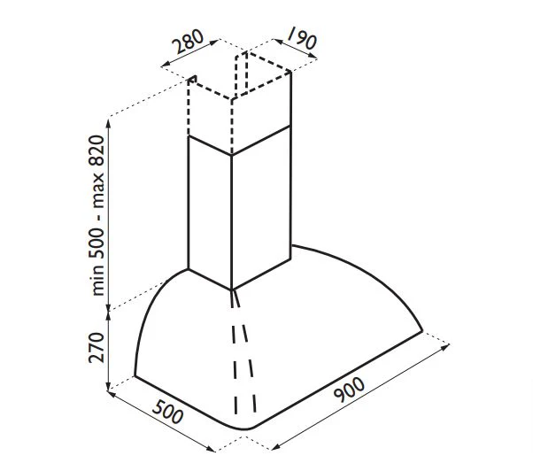 TECNOGAS CAPPA 1952 90cm Chimney Hood - Image 7