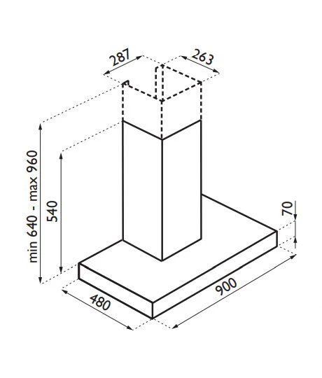 TECNOGAS CN190B 90cm Black Stainless Steel Chimney Hood - Image 4