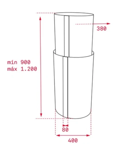 Teka CC 485 INOX Decorative Tubular Island Hood With Touch Control and Ecopower Motor, 40cm - Image 4