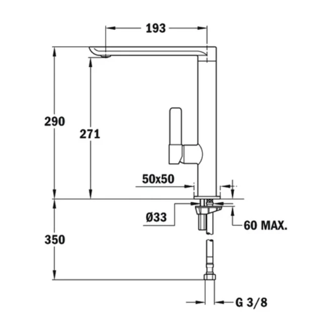 Teka FO 915 1/2" Minimalistic Single Lever Kitchen Tap With High Swivel Spout - Image 4