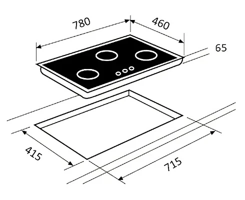 Teka GK LUX 78.1 3G PUB/LPG 78cm Gas on Glass Built-in Gas Hob With Frontal Control Knobs - Image 4
