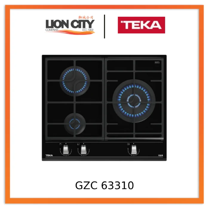 Teka GZC 63310 PUB/LPG Gas on Glass Hob With Exactflame Function in 60 Cm of Butane Gas