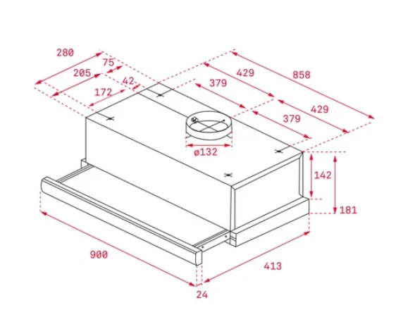 Teka TL 9310 Inox Pull-out Hood With Double Motor Turbine and 2 Speeds, 90cm - Image 3
