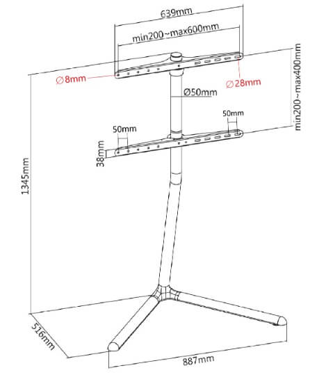 Titan SGB102B Studio Tv Floor Stand - Image 3