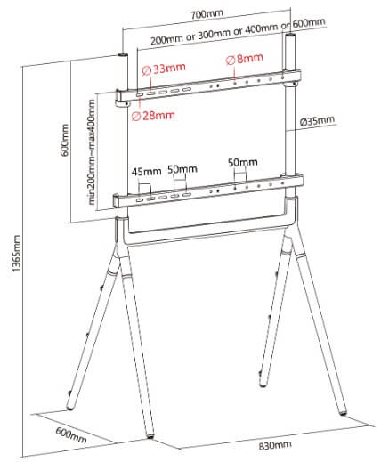 Titan SGB105B Studio Tv Floor Stand For 40"-70" - Image 3