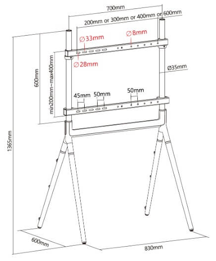 Titan SGB105W Studio Tv Floor Stand For 40"-70" - Image 3