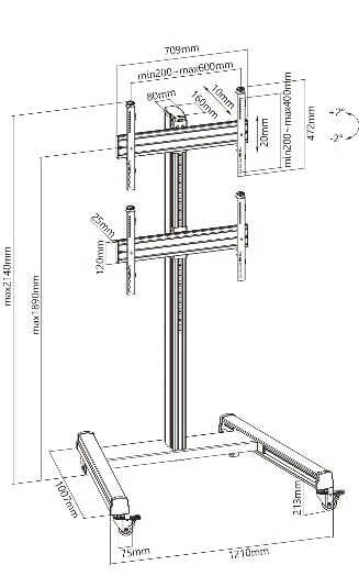Titan SGB142 Video Wall Cart - Image 3