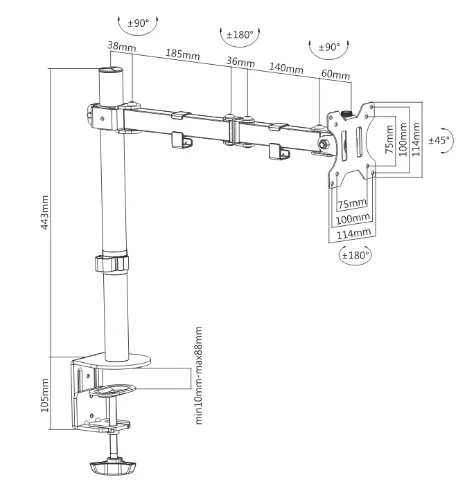 Titan SGB331 Monitor Mount Solutions 13'' - 27'' - Image 3