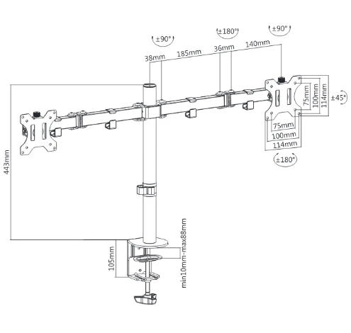 Titan SGB332 Monitor Mount Solutions 13"-27" - Image 3