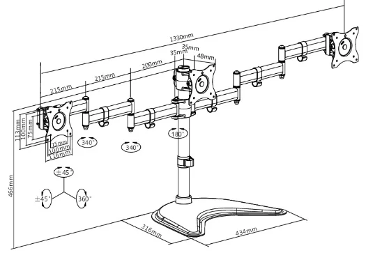 Titan SGB353 Monitor Mount Solutions 13'' - 27'' - Image 3