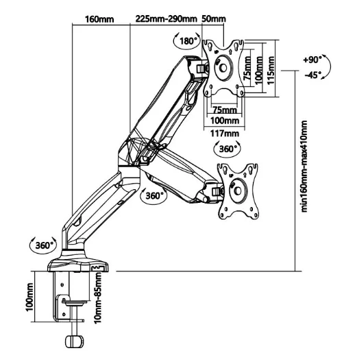 Titan SGB381A Monitor Mount Solutions 13"-32" - Image 3