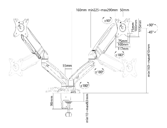 Titan SGB382A Monitor Mount Solutions 13"-32" - Image 3